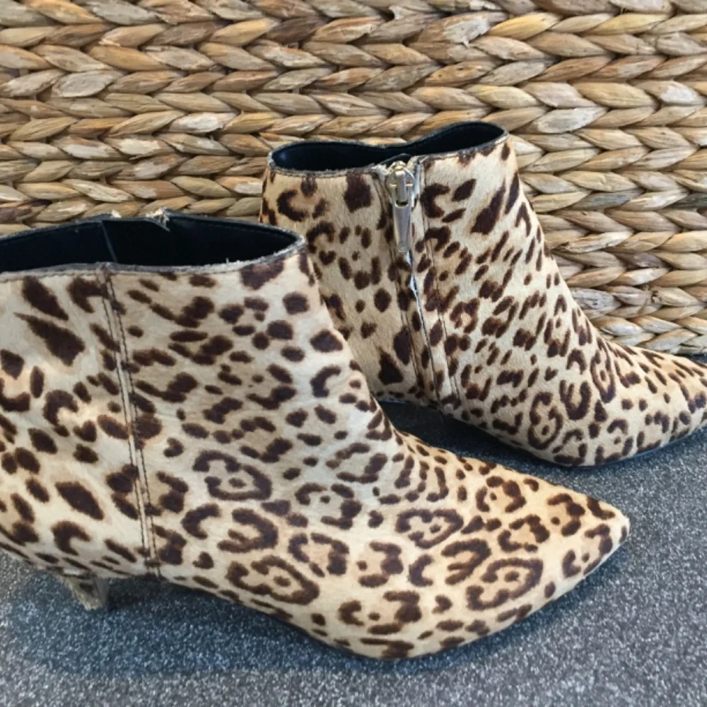 Sam Edelman Leopard Print Calf Hair Ankle Boots